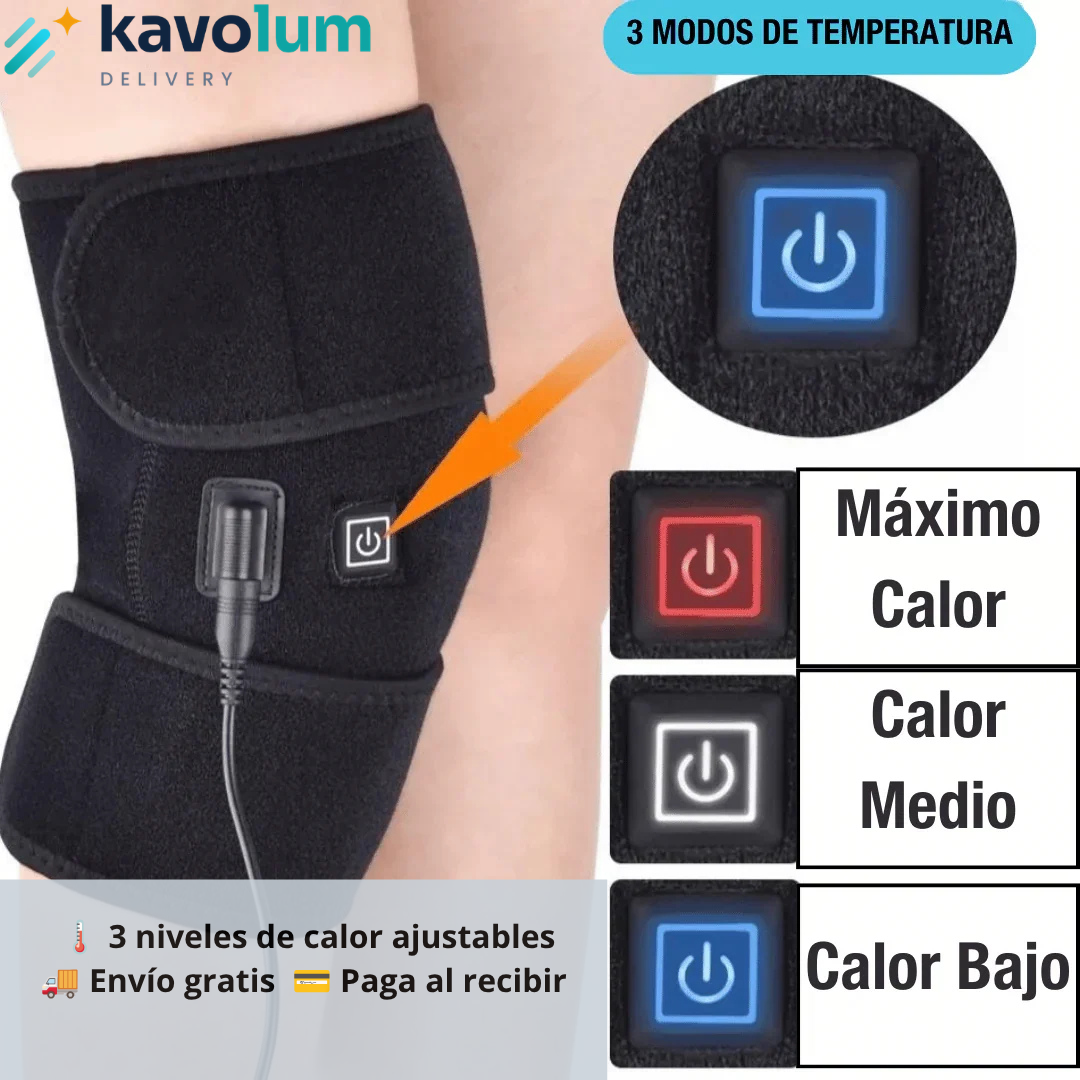 🦵🔥 Rodillera eléctrica con terapia de calor — Ajustable y portátil
