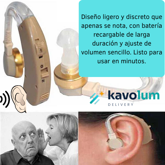 Amplificador de sonido personal — Recargable, discreto y fácil de usar