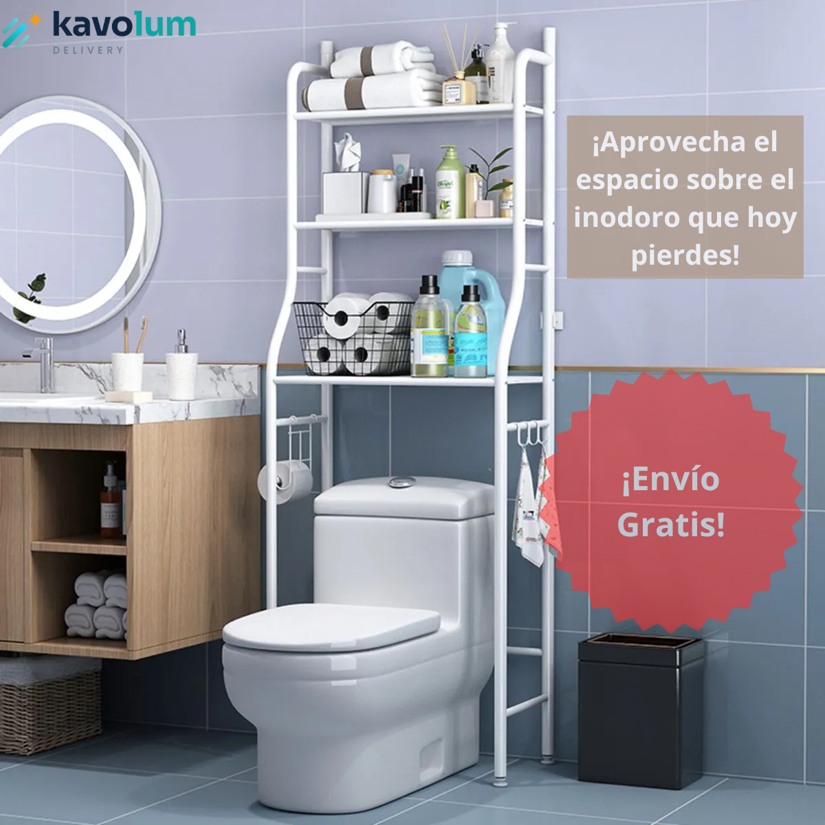 🛁 Organizador de Baño sobre el Inodoro