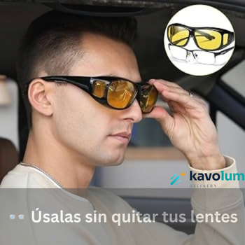 😎🕶️ Pack 2 Gafas de sol HD Wrap — Lente día + lente noche, se ajustan sobre tus lentes graduados